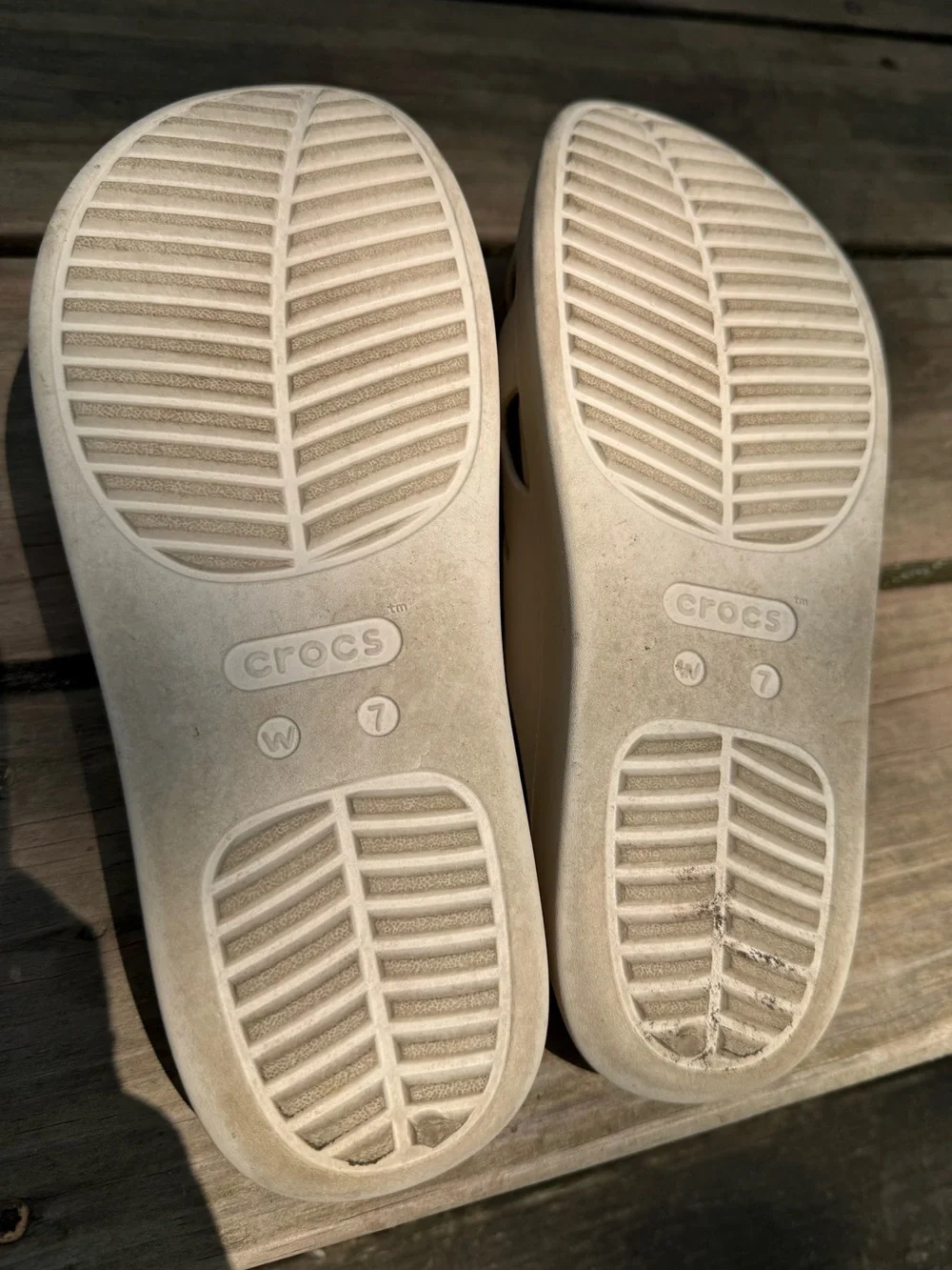 CROCS Women's Slide Sandals in Off-White/Cream